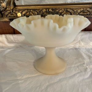 Vintage unmarked Fenton ruffled candy dish